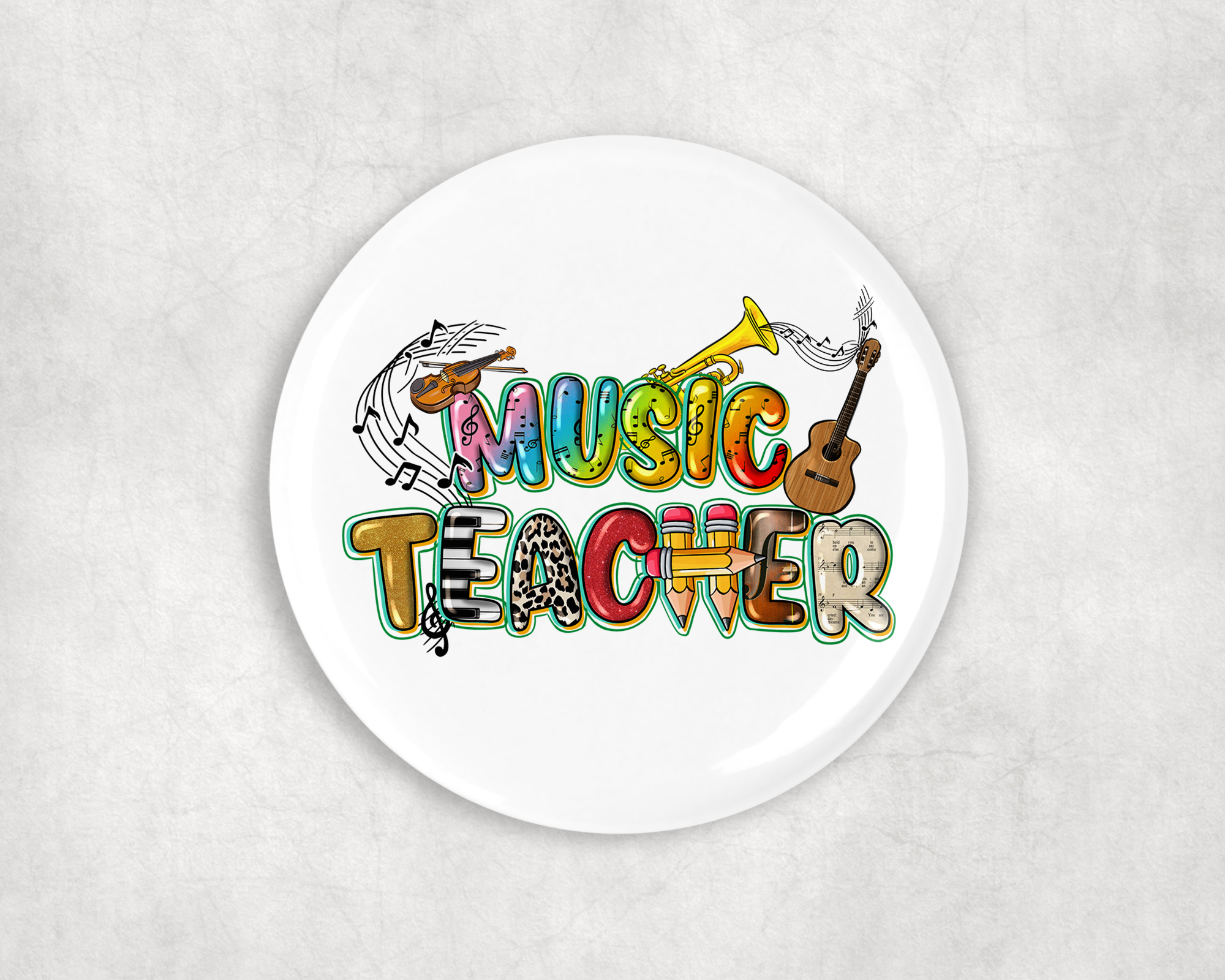 Music Teacher Button Mockup