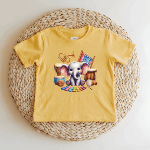 Musical Elephant baby Tee Mockup