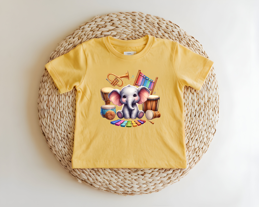 Musical Elephant baby Tee Mockup