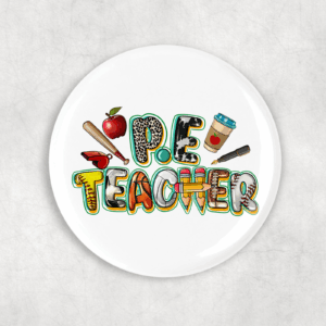 P.E. Teacher Button Mockup