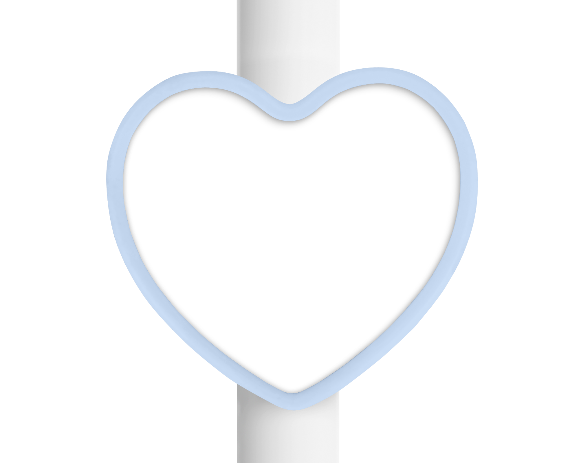 Blue Heart Sublimation Straw Topper