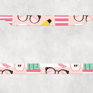 Pastel School Pattern License Plate Frame Mockup