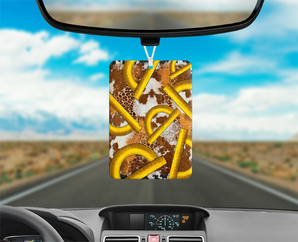 Ruler Pattern Car Air Freshener Mockup