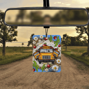 School Bus Car Air Freshener Mockup