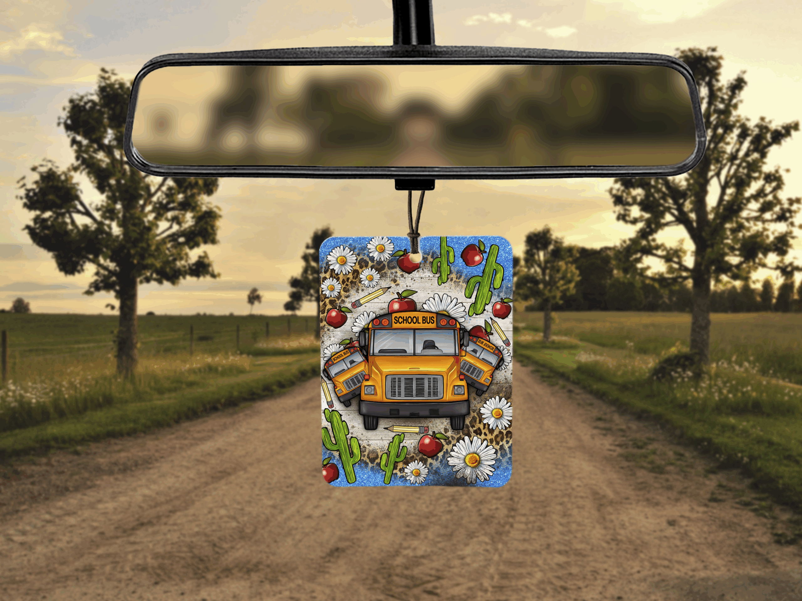 School Bus Car Air Freshener Mockup