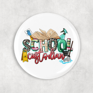 School Custodian Button Mockup