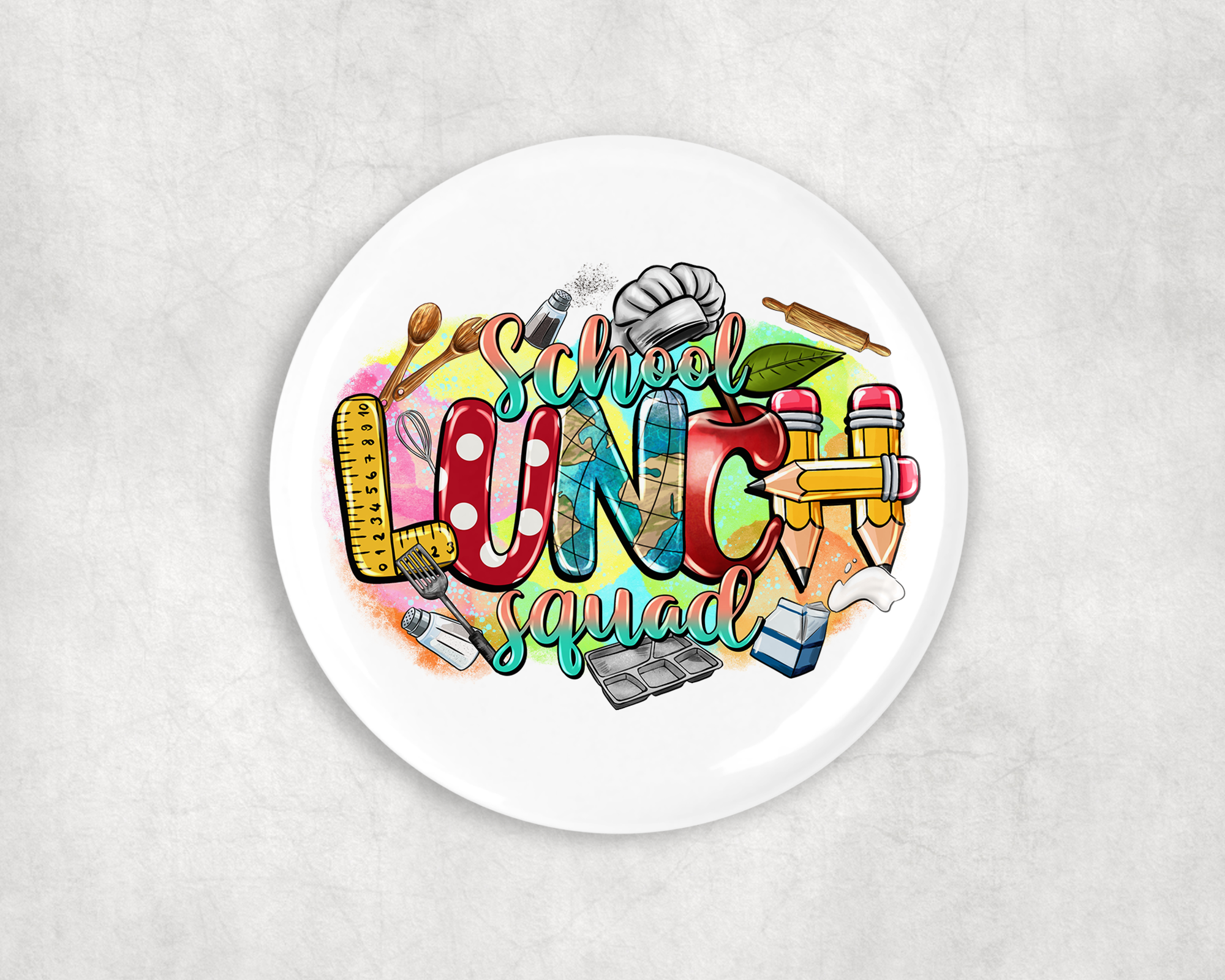 School Lunch Squad Button Mockup