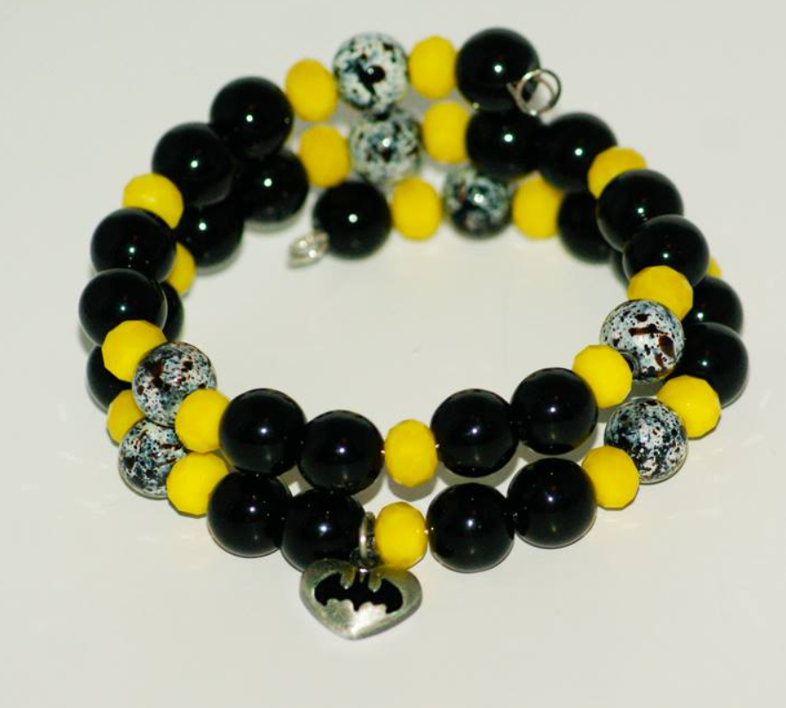 Bat Knight Beaded Wrap Bracelet
