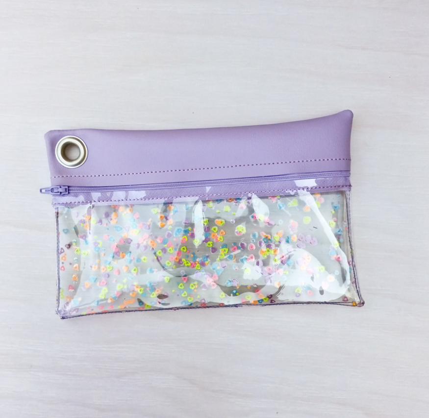 Trapped Glitter Pencil Bag