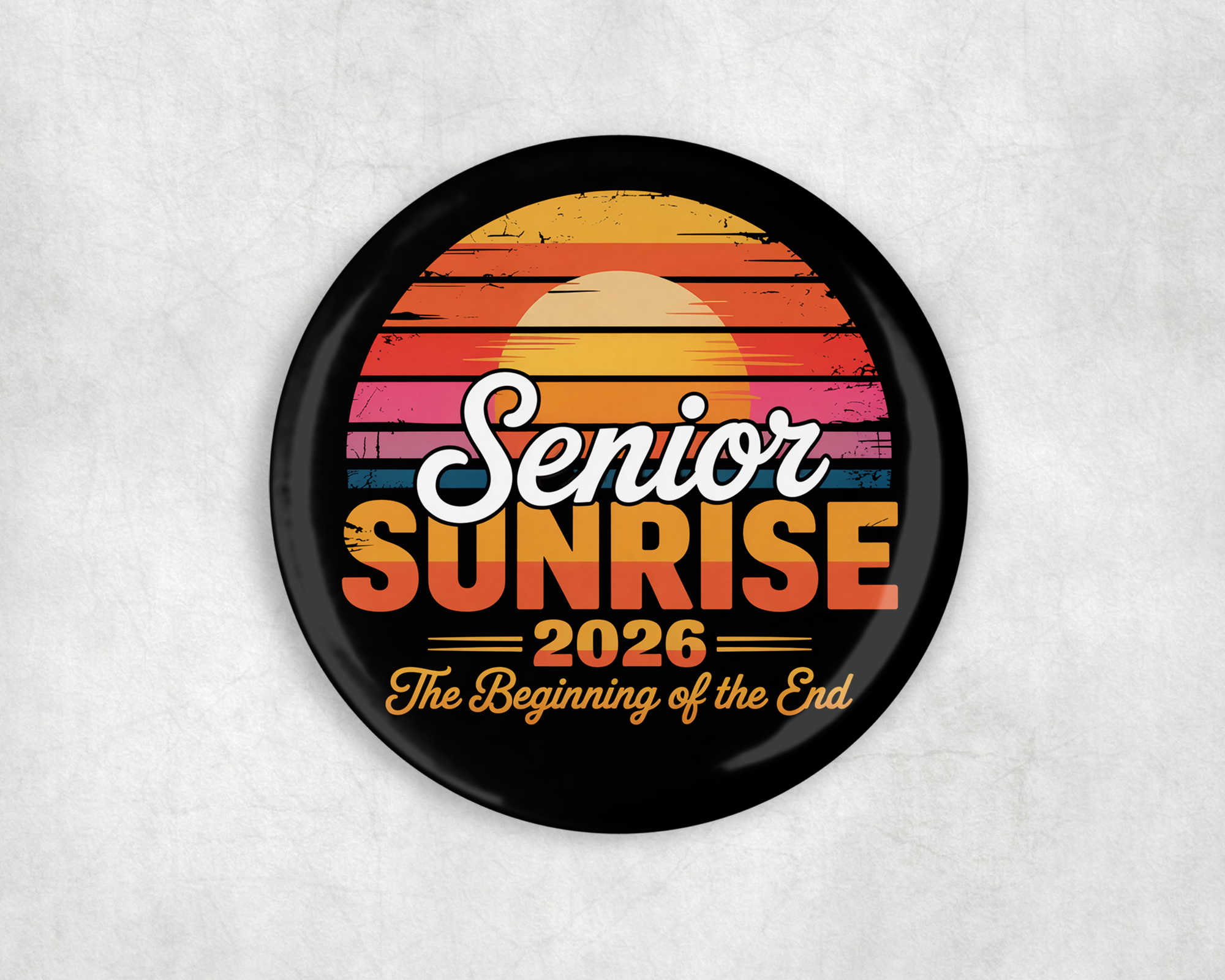 Senior Sunrise 2026 Button Mockup