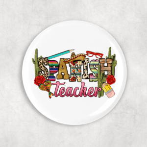 Spanish Teacher Button Mockup