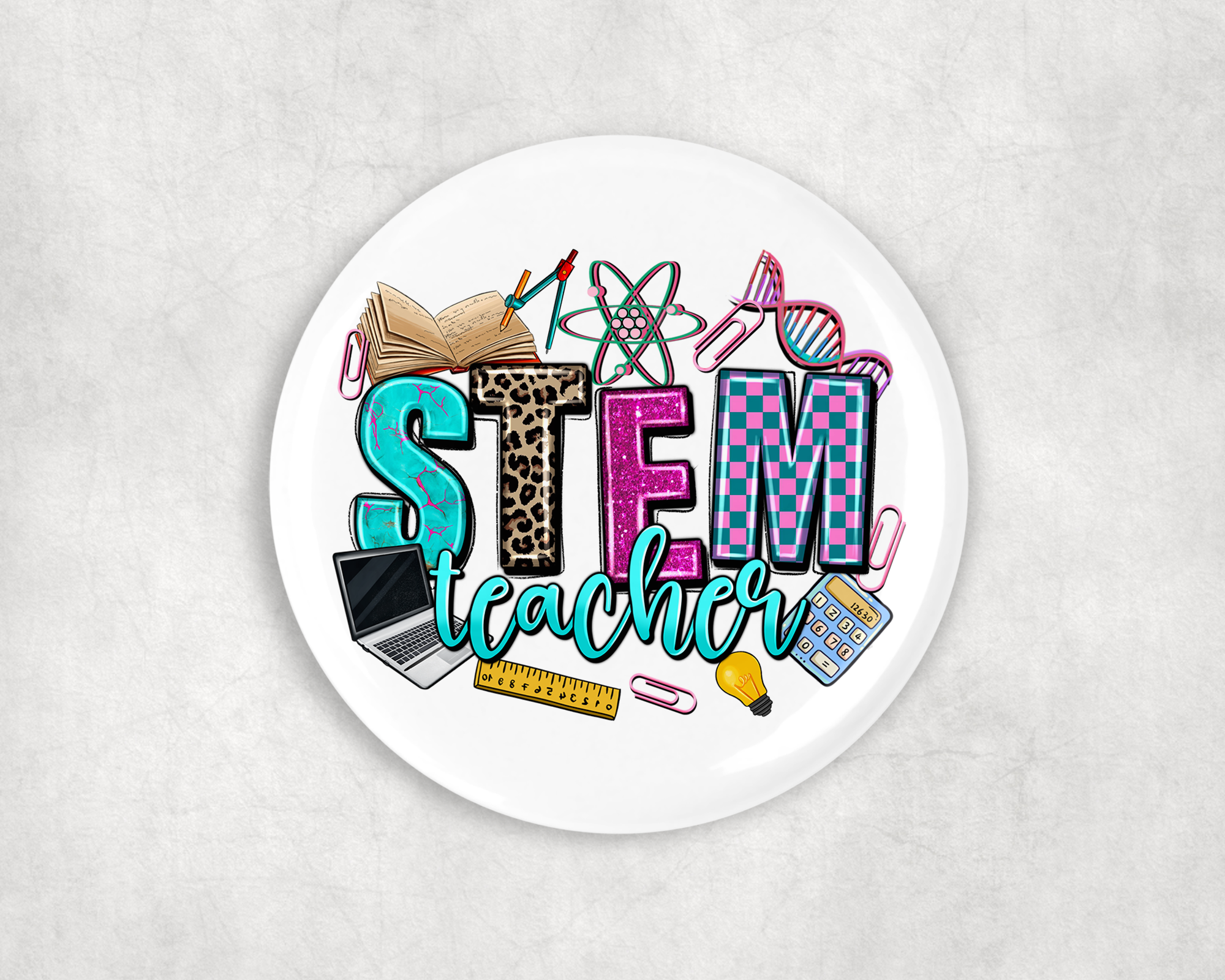 STEM Teacher Button Mockup