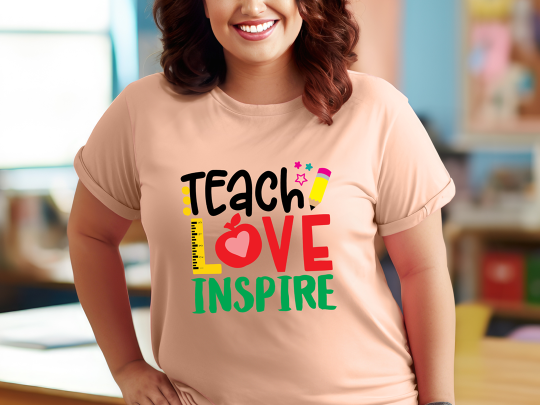 Teach Love Inspire Teacher Shirt mockup