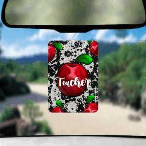 Teacher Apple Car Air Freshener Mockup