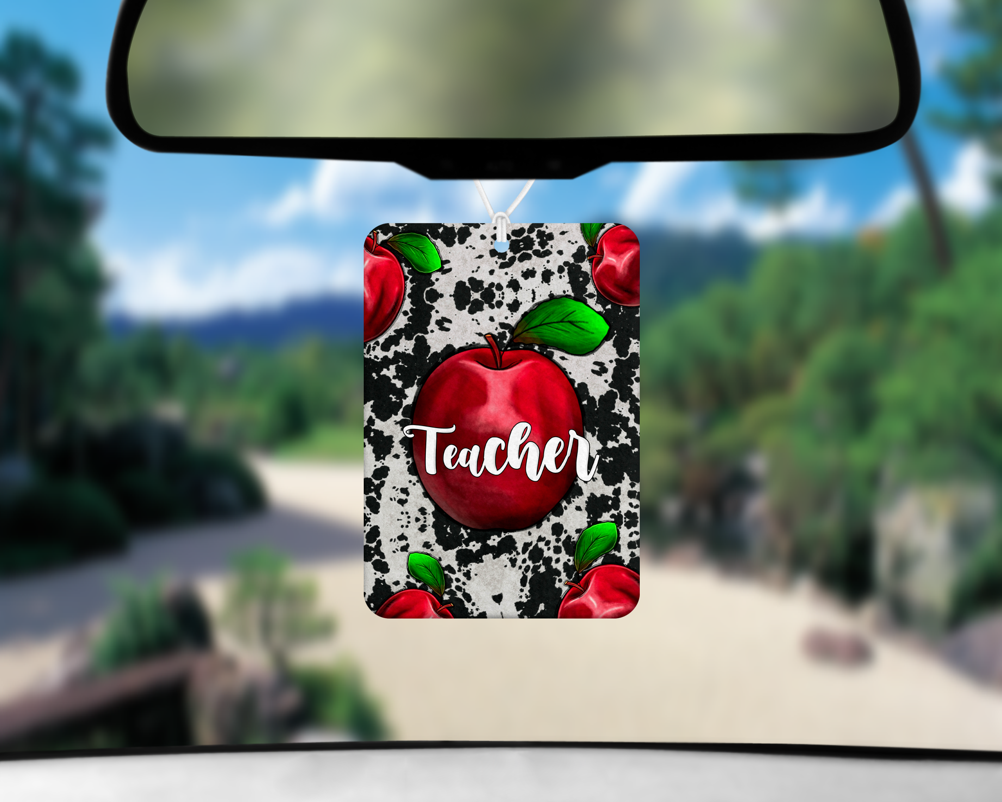 Teacher Apple Car Air Freshener Mockup