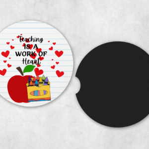 Work of Heart Car Coasters Mockup