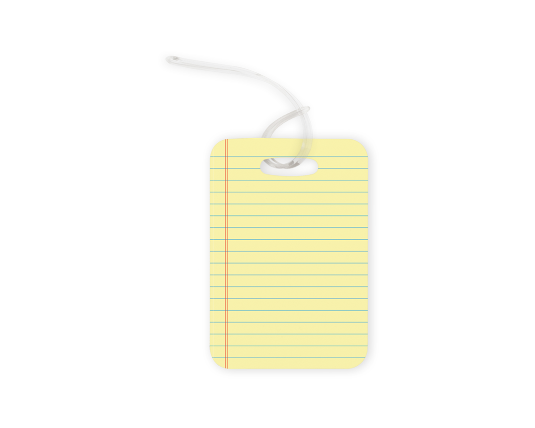 Yellow Lined Paper Bag Tag Mockup