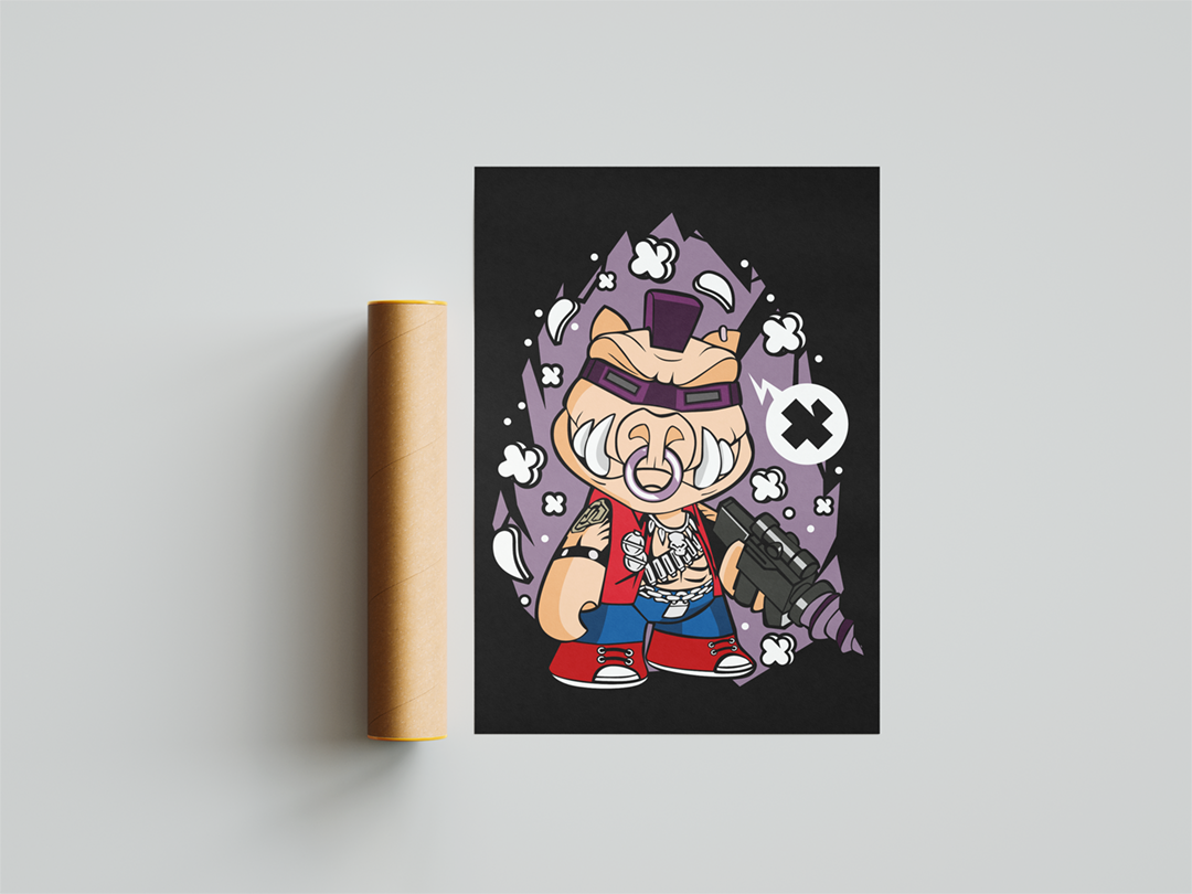TMNT Warthog Henchman Art Print Mockup