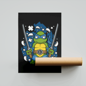 Blue Masked Turtle Art Print