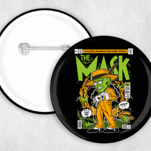Crazy Masked Guy Button Mockup