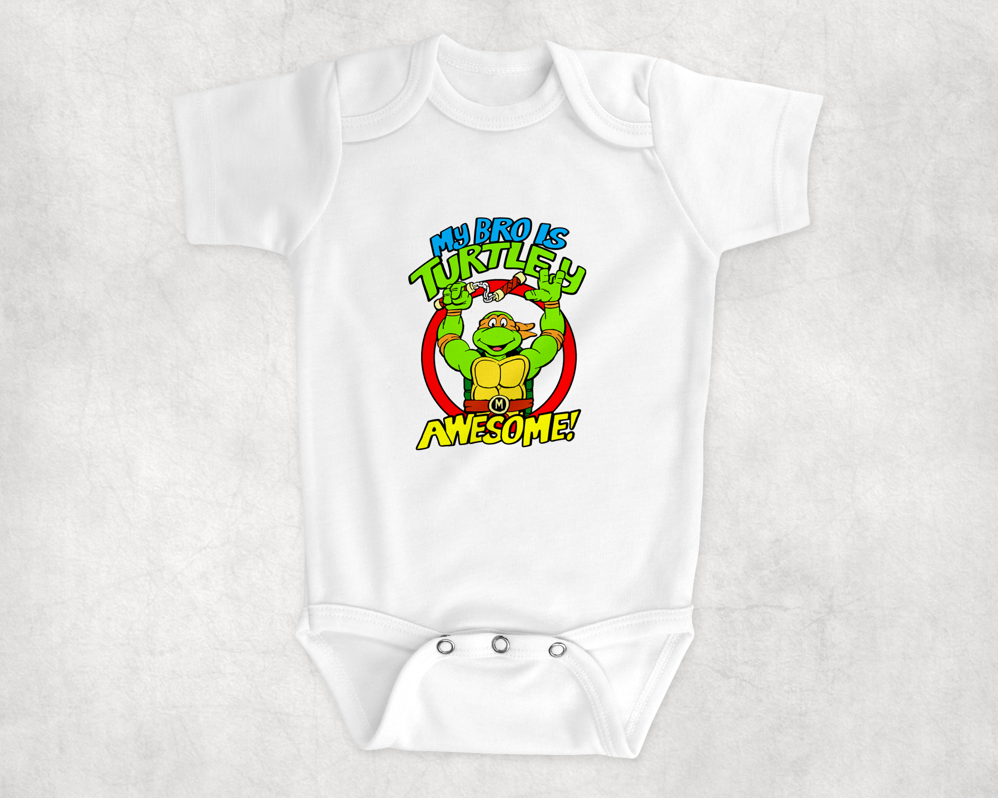 My Bro Is Turtle-ly Awesome Babywear Mockup