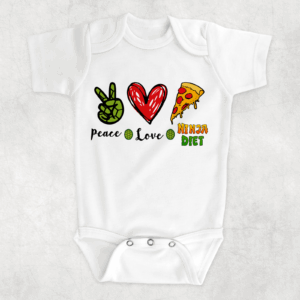 Peace Love Ninja Diet Babywear Mockup