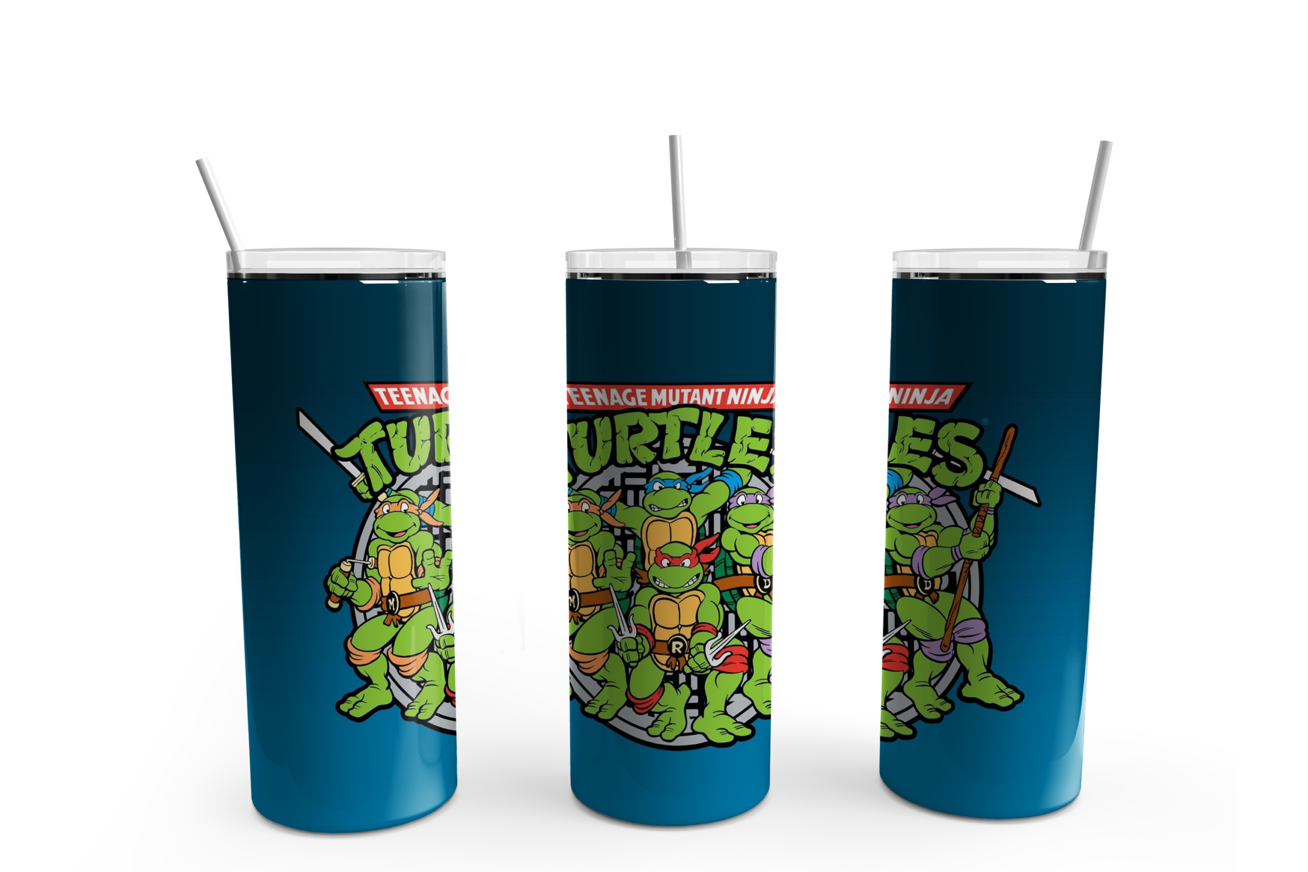 Cartoon Turtles Tumbler Mockup