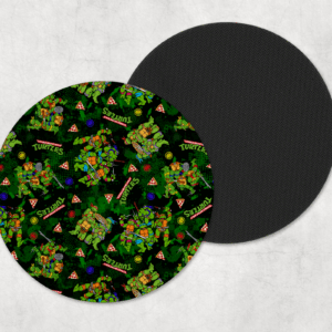 Round Turtle Pattern Coasters Mockup