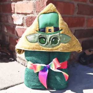 St. Patty Green Alien Hooded Towel