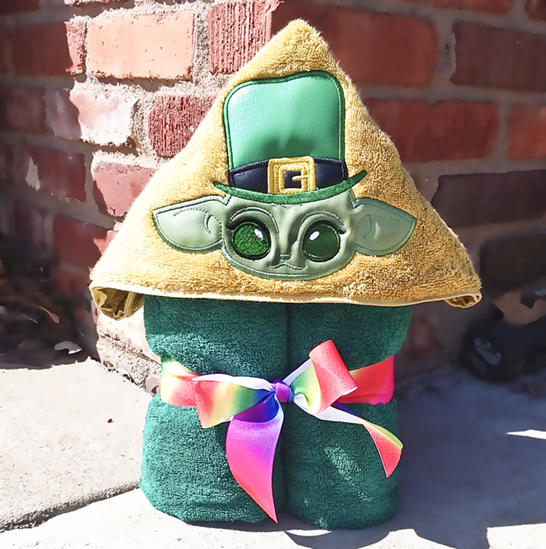 St. Patty Green Alien Hooded Towel