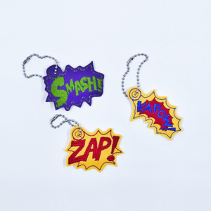 Comic Book Sound Effect Bag Dangles