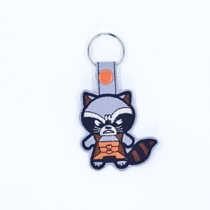 Chibi Cyber Raccoon Key Fob