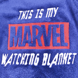 This is my Marvel Watching Blanket- embroidered