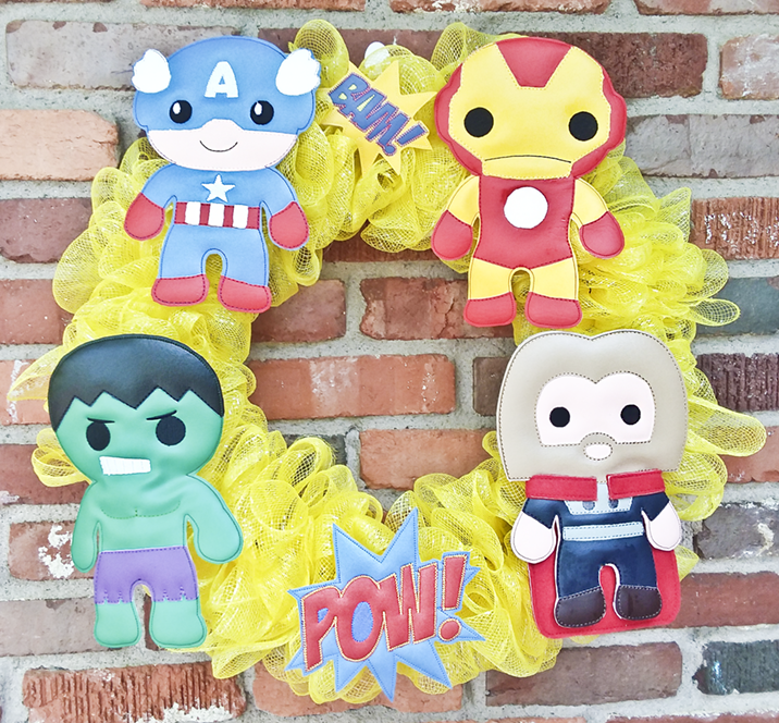 Superhero Character Wreath