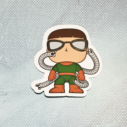 Cartoon Metal Octopus Arm Guy Sticker