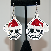 Santa Hat Pumpkin King Face Earrings