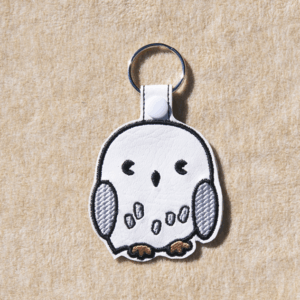 Chibi White Owl Key Fob