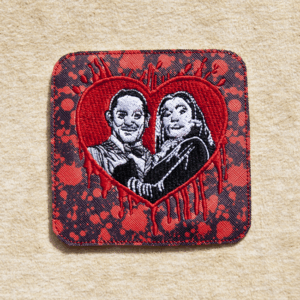 Creepy Couple Bloody Heart Coasters