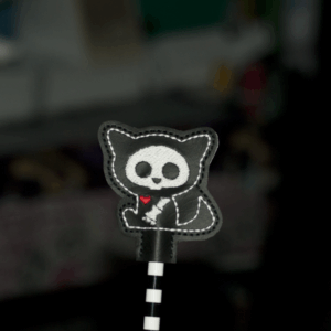 Cat Skeleton Pencil Topper