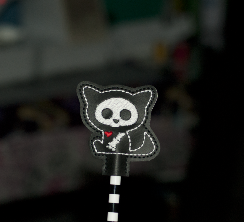 Cat Skeleton Pencil Topper