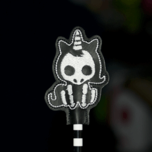 Skeleton Unicorn Pencil Topper