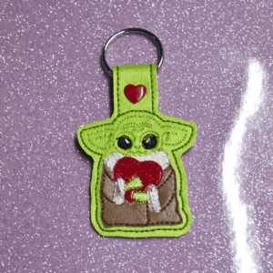 Heart Holding Alien Youngling Key Fob