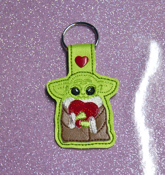 Heart Holding Alien Youngling Key Fob