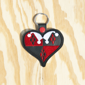 Harlequin Heart Key Fob