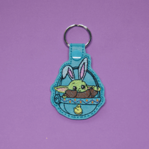 Baby Green Alien In Easter Egg Pod Key Fob