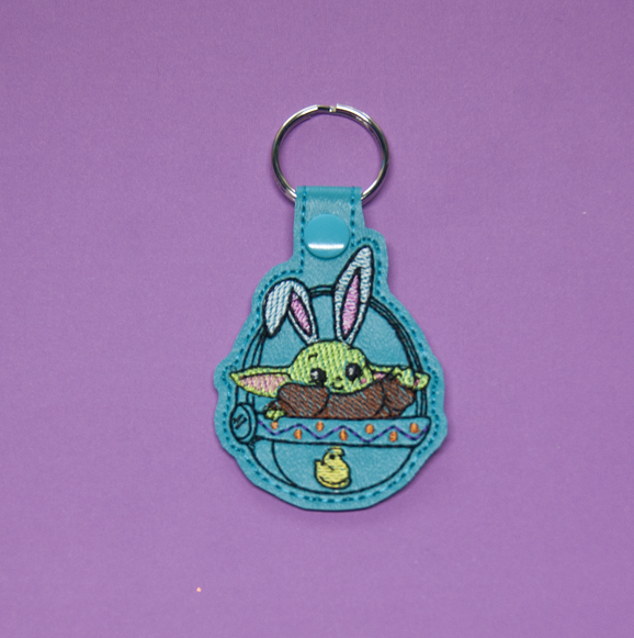Baby Green Alien In Easter Egg Pod Key Fob