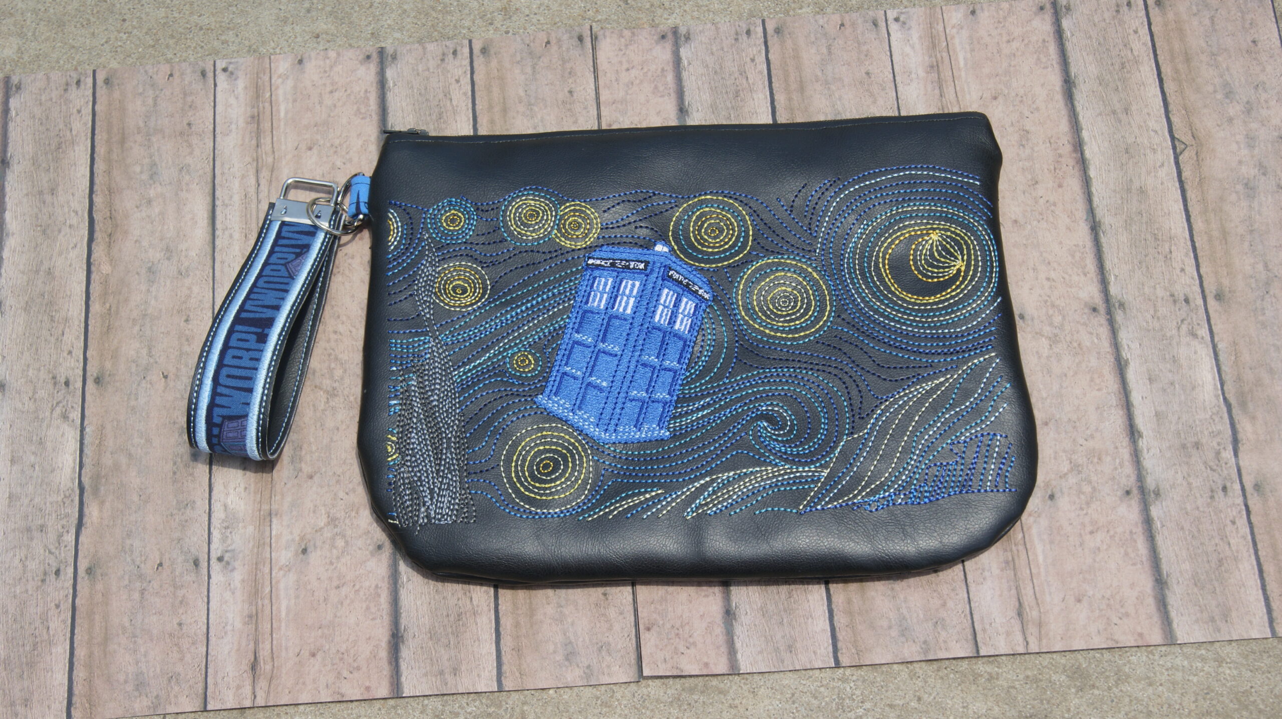 Police Box Starry Night Clutch