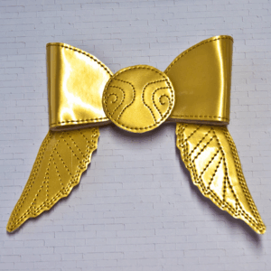 Winged Golden Ball Cheer Bow