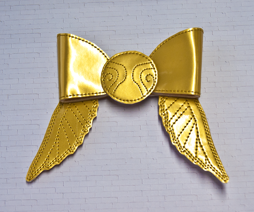 Winged Golden Ball Cheer Bow