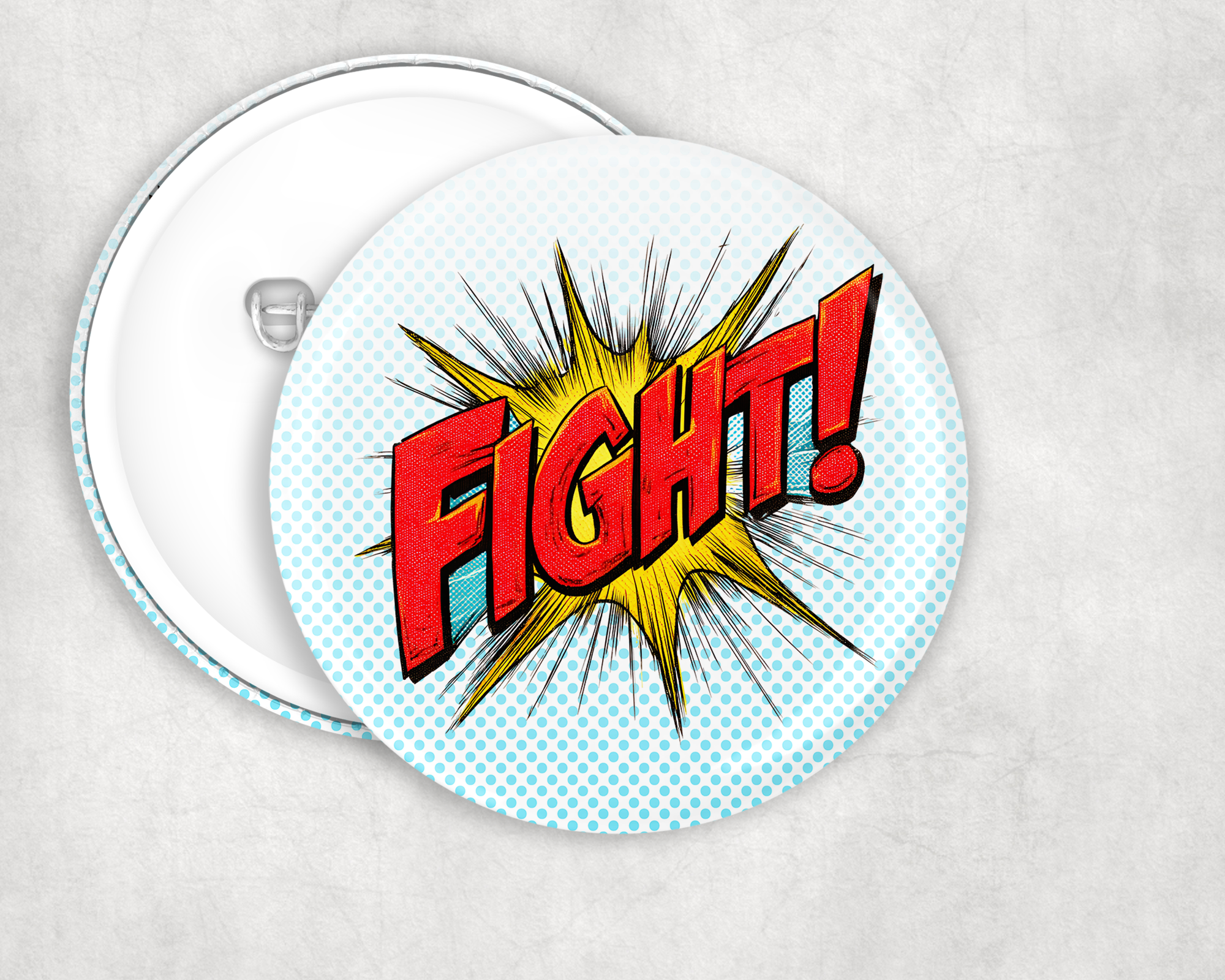 Fight! Comic Button Mockup